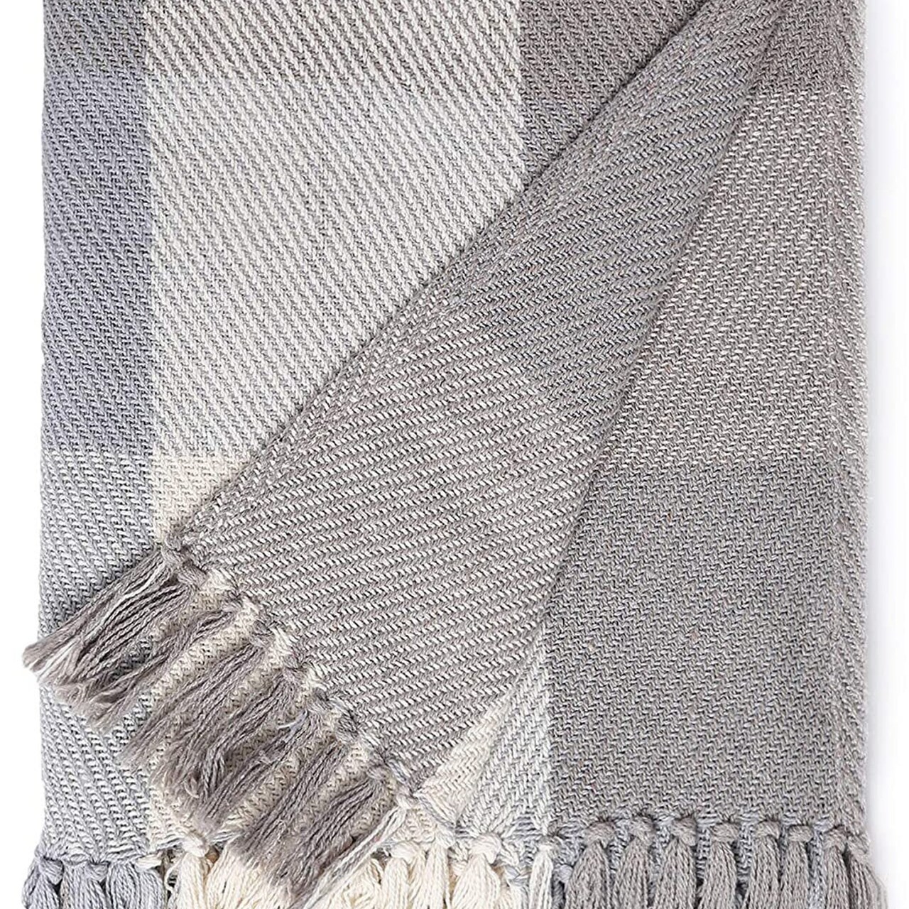 Edge Collections - 50" x 60" - Gray - Versatile Cotton Throw Blanket for Home Decor - 1 Piece